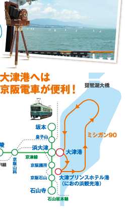 大津港へは京阪電車が便利！！