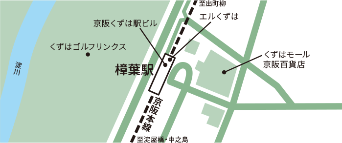 樟葉駅エリアのマップ
