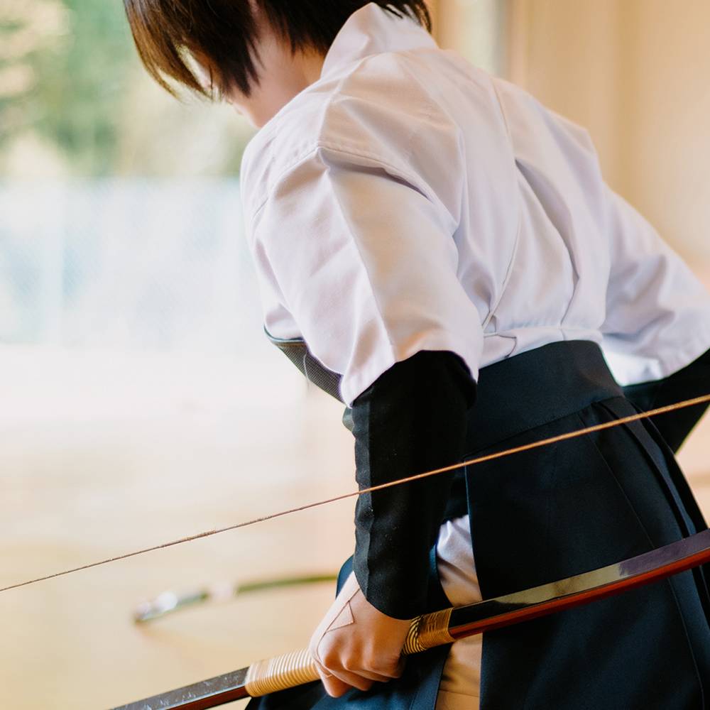 弓道部の寒稽古。