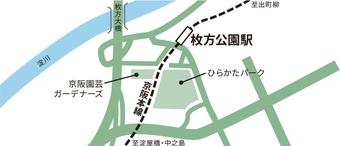 枚方公園駅エリアのマップ