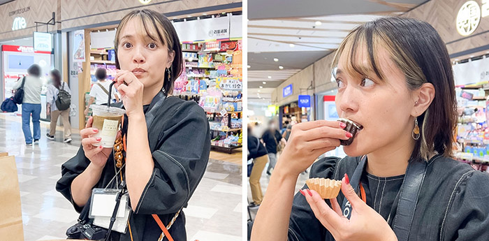 カヌレを食べるフク