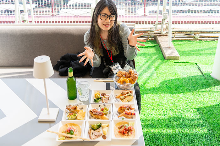 レセプションパーティーの料理