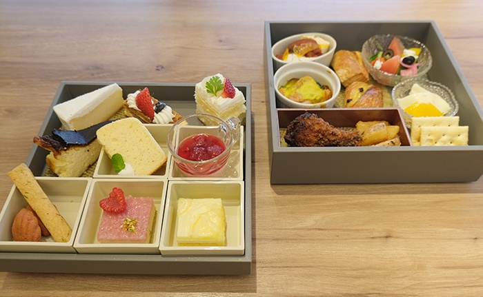京都タワーホテル「Sweets ＆ Savory ～TOWER TERRACE Selection～」ファーストプレートのお重