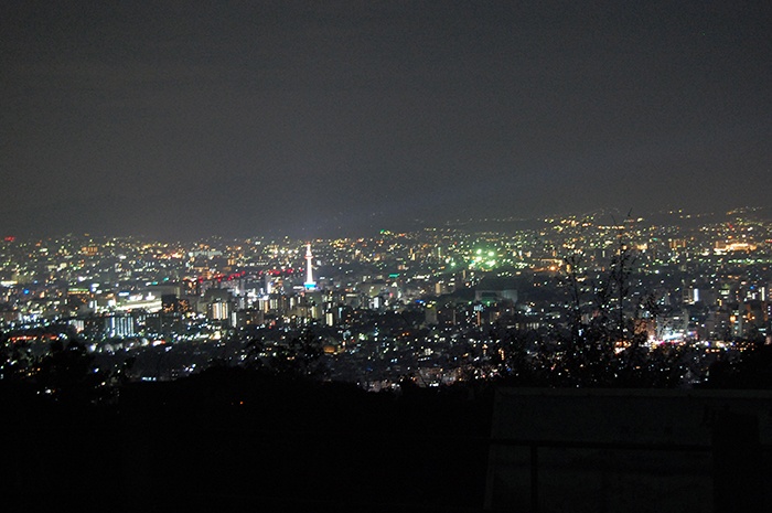 京都定期観光バスのGコース「舞妓はんとの夕べ、鷹ヶ峯しょうざん庭園、夜景展望」
