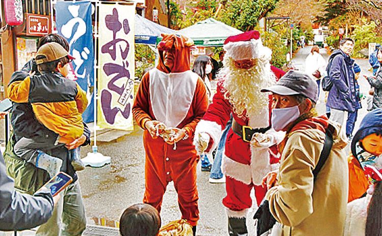 サンタのお出迎え