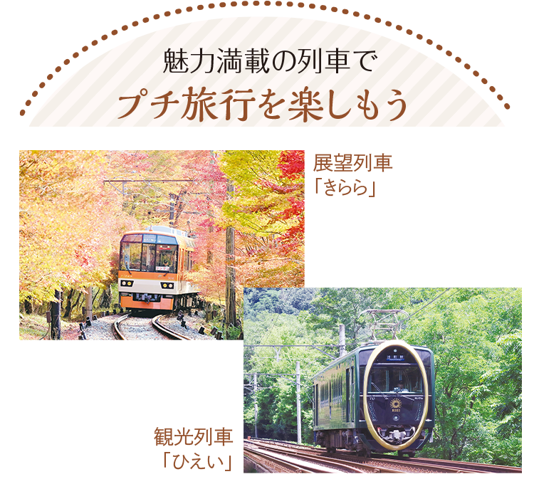 魅力満載の列車で プチ旅行を楽しもう