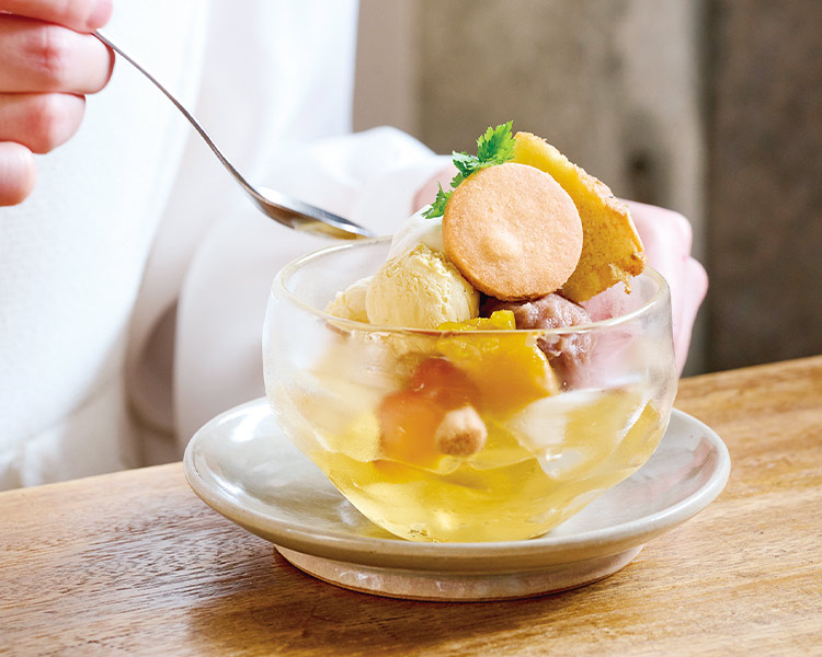 ふるふる梅ゼリーと梅こしあんのグラスデザート