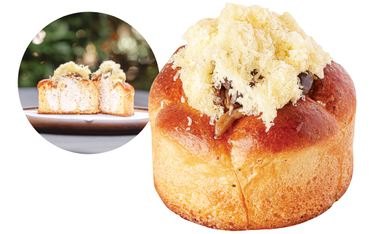 マッシュルームとリコッタチーズのトリュフブリオッシュ