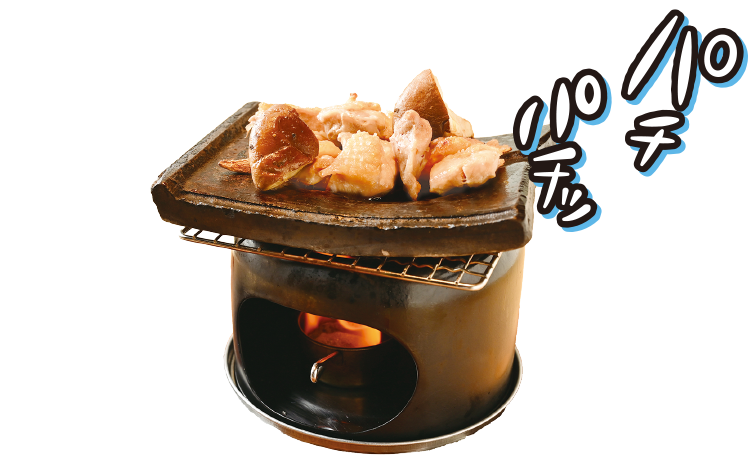 やわらかな肉質の「長州黒かしわ鶏の瓦焼き／1,958円」