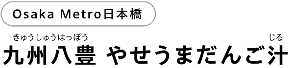 Osaka Metro日本橋 九州八豊 やせうまだんご汁