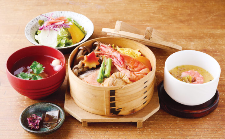 京わっぱランチセット(海鮮)