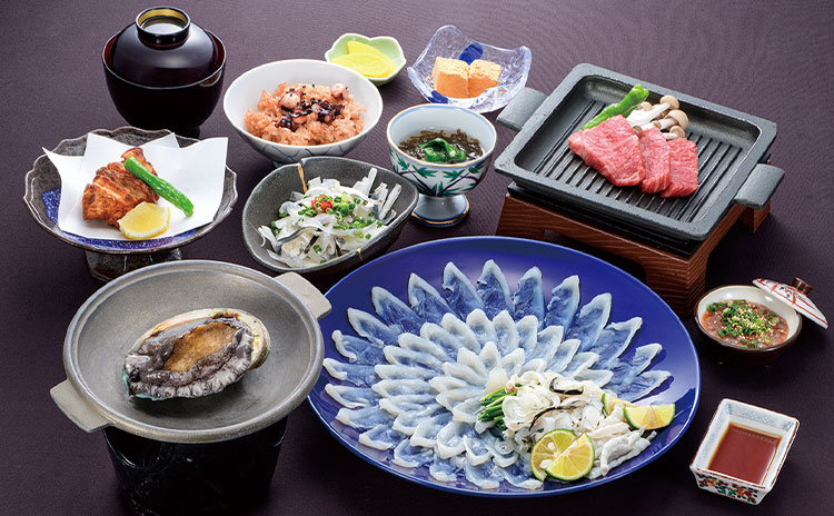 30周年特別料理 ふぐ・知多牛・アワビの三大美味会席プラン