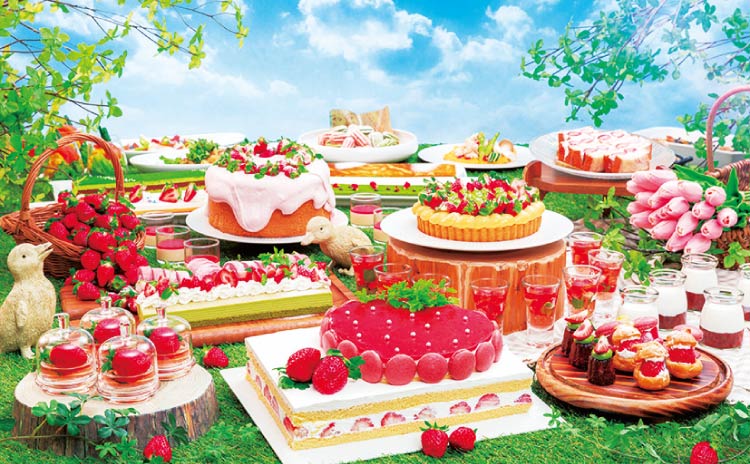 イチゴをふんだんに使ったスイーツメニュー