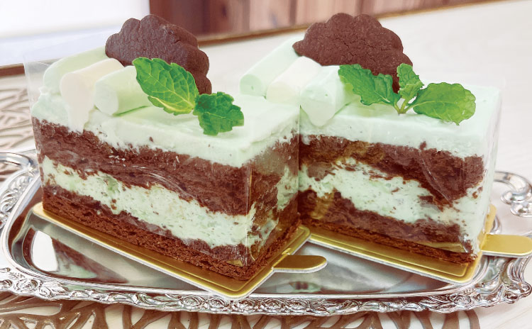 チョコミントケーキ／1個・580円