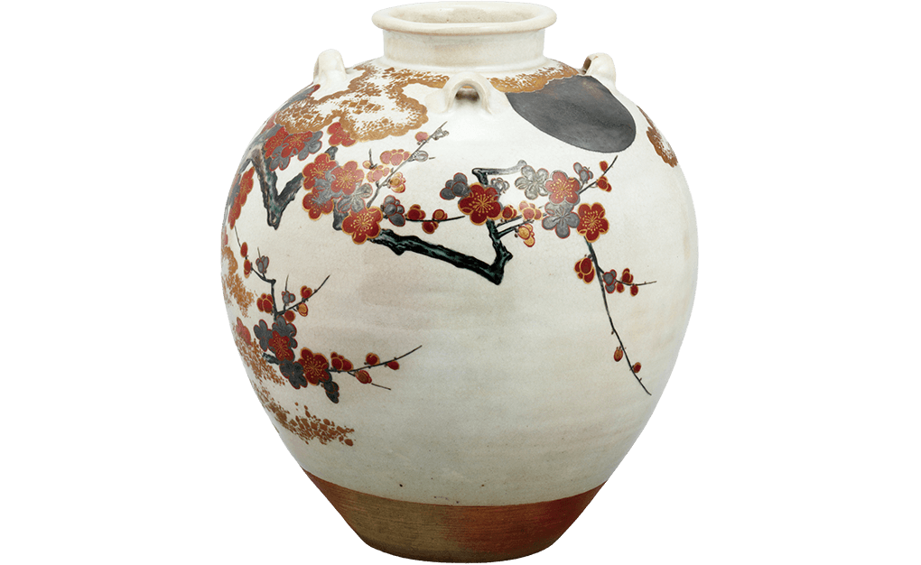 野々村仁清 《色絵月梅図茶壺》 江戸時代 17世紀 東京国立博物館蔵 出典：Colbase（https://colbase.nich.go.jp/）