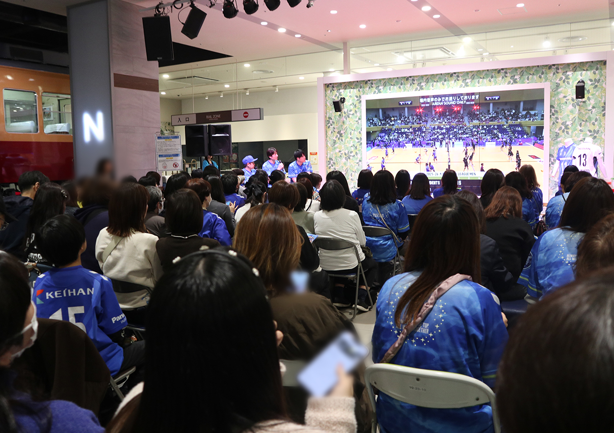 くずはモール・SANZEN-HIROBAで大阪ブルテオンのパブリックビューイングを初開催！