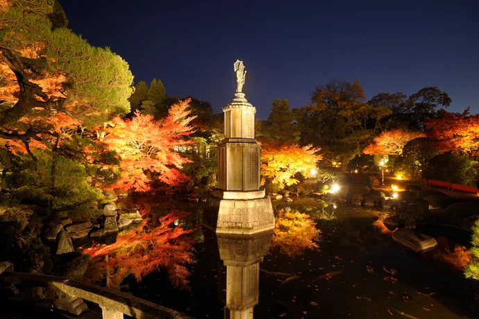 知恩院の紅葉ライトアップの様子