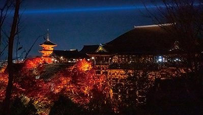 京都・滋賀 紅葉ライトアップ（清水寺）