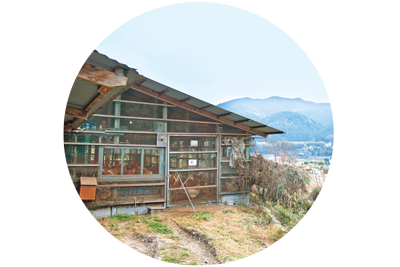 大原の里山から程近い豊かな自然環境のもと、約1,300羽の鶏を平飼いする「京都大原山田農園」