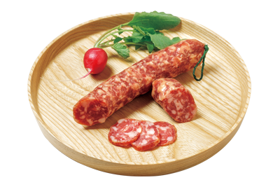 「ソーシッソン・ロレーヌ／1本・1,836円」は、豚肉の旨味をシンプルに味わえるフランス北東部のサラミ