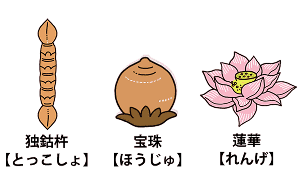 独鈷杵 宝珠 蓮華