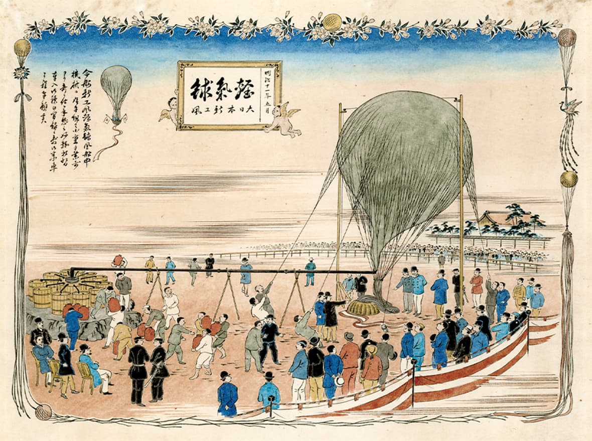 軽気球飛揚図 島津製作所蔵