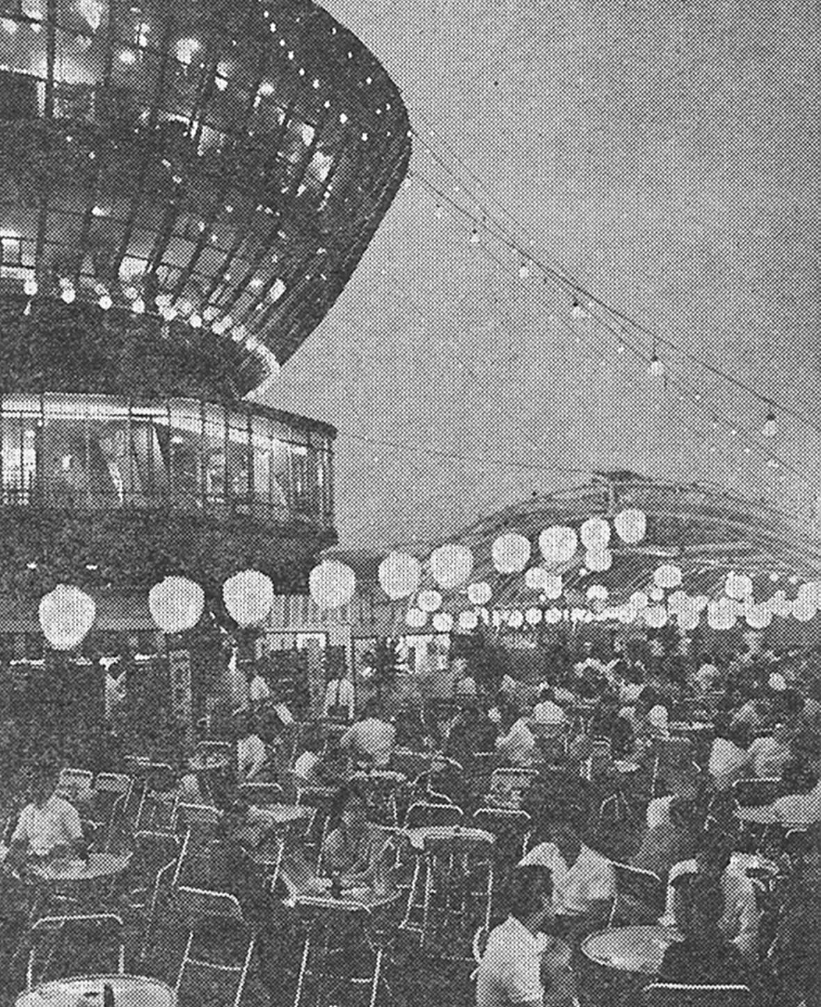 1965(昭和40)年開業当時の京都タワービアガーデン