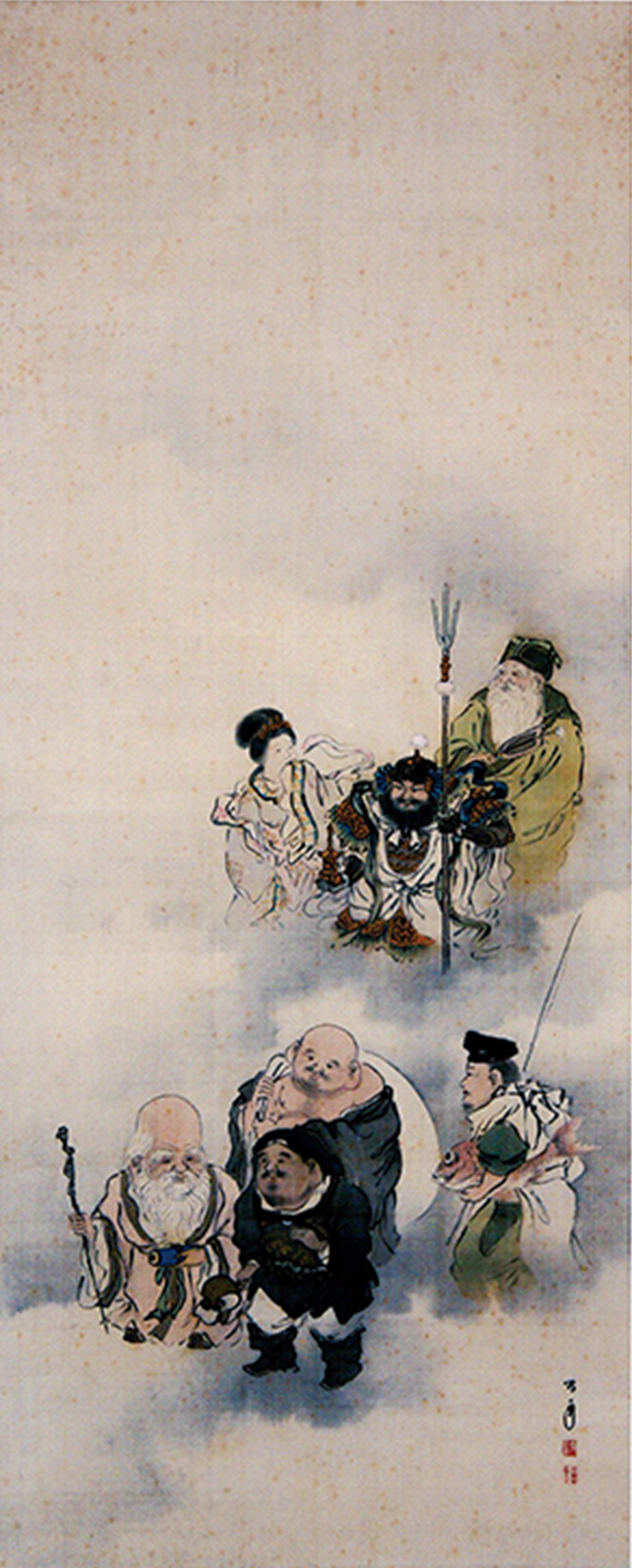 鈴木百年「七福神図」(部分)京都市立芸術大学芸術資料館蔵