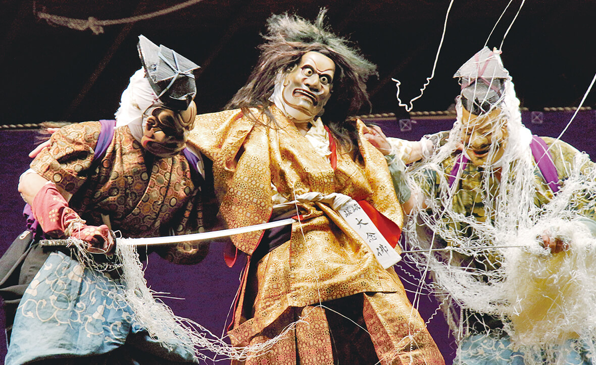 嵯峨大念佛狂言のカタモンの演目『土蜘蛛』