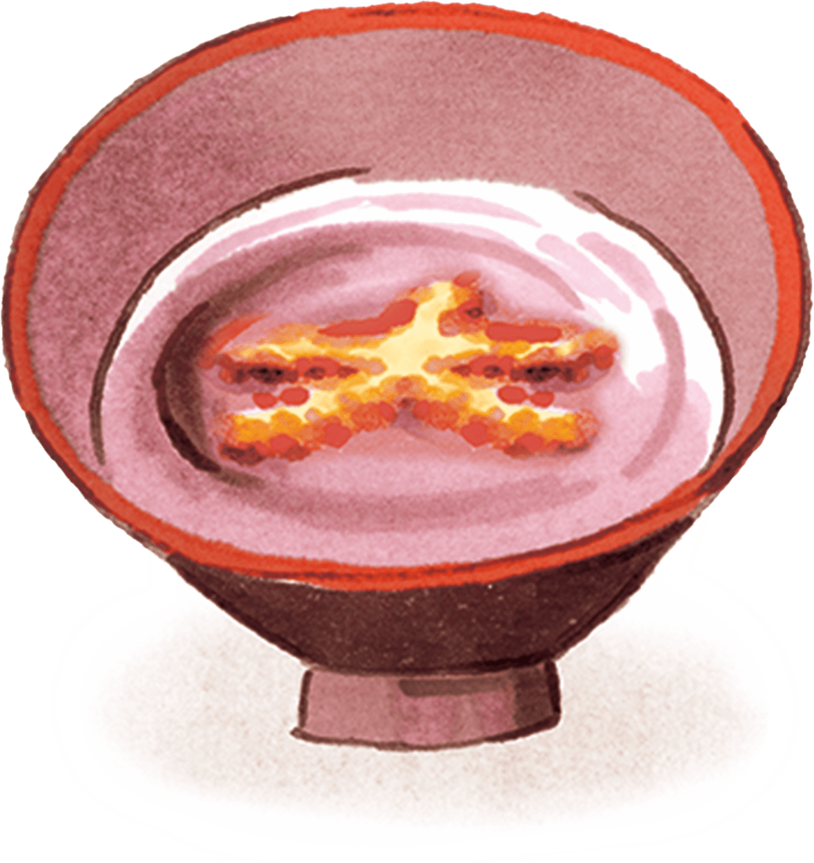 の盃に「大の字」を映して飲み干す