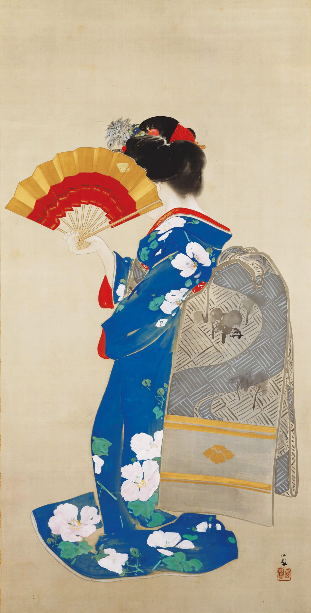 「アレ夕立に」1909（明治42）年髙島屋史料館蔵