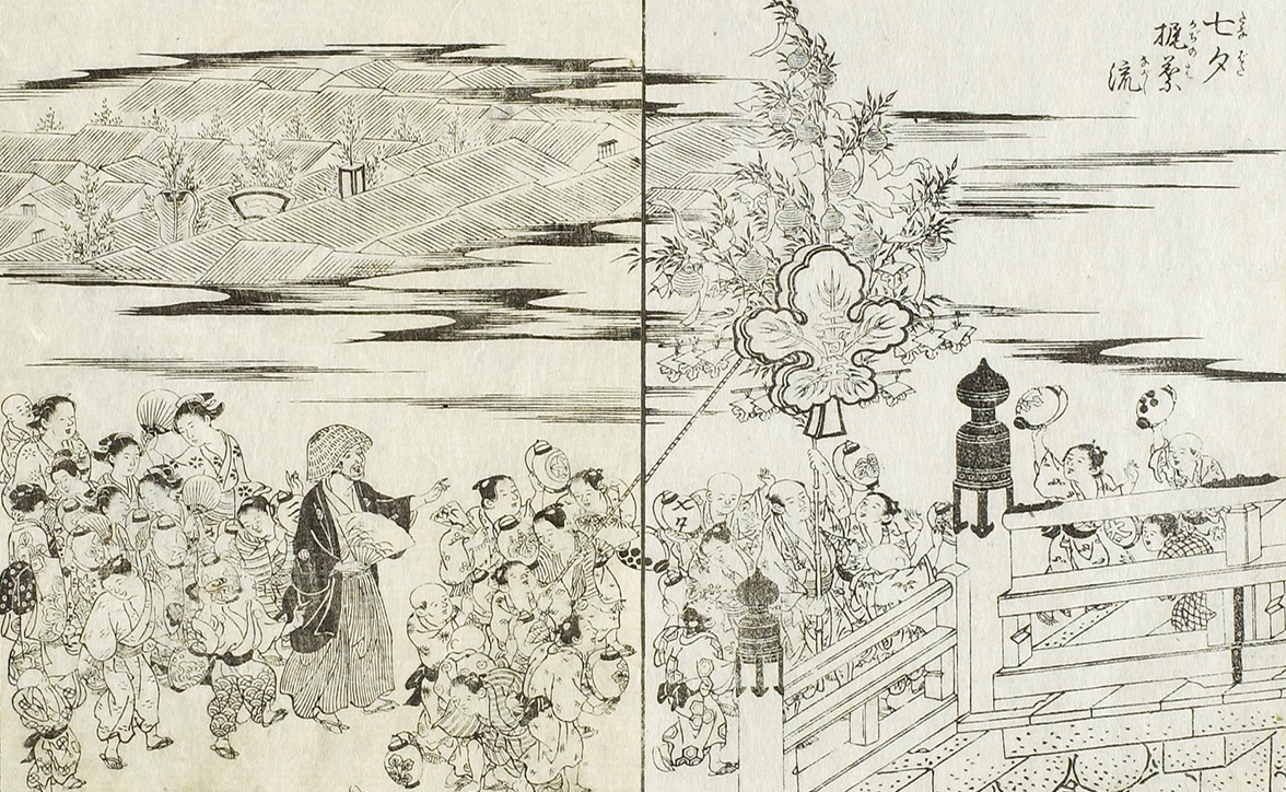 拾遺都名所図会「七夕梶葉流」国際日本文化研究センター蔵