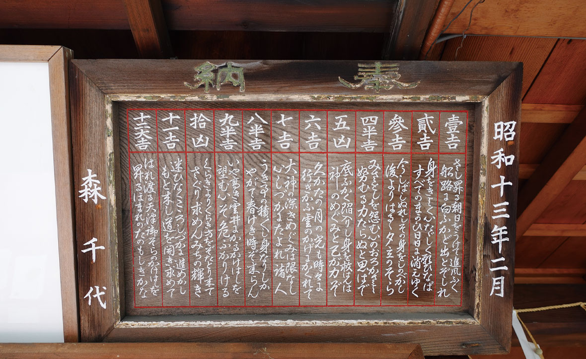 文子天満宮 扁額おみくじ