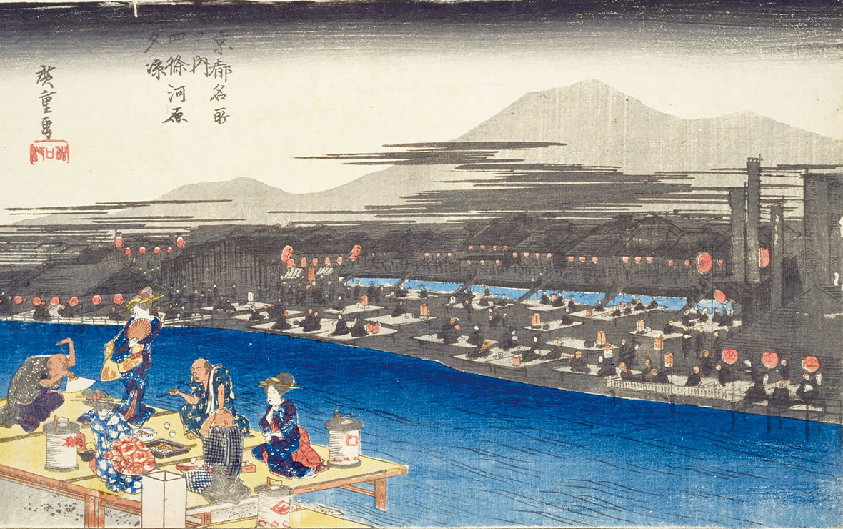 広重『京都名所之内 四条河原夕涼』 国立国会図書館デジタルコレクション