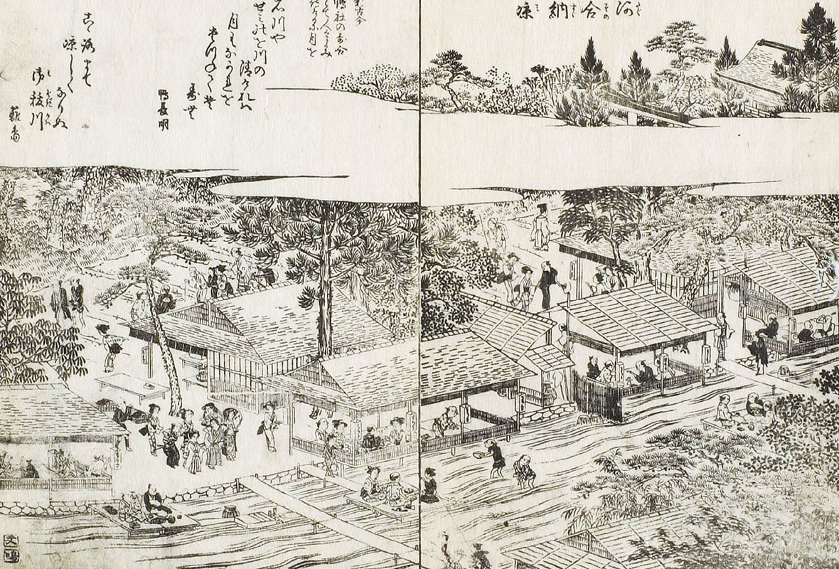 『都林泉名勝図会』より「河合納涼(糺の納涼)」国際日本文化研究センター所蔵