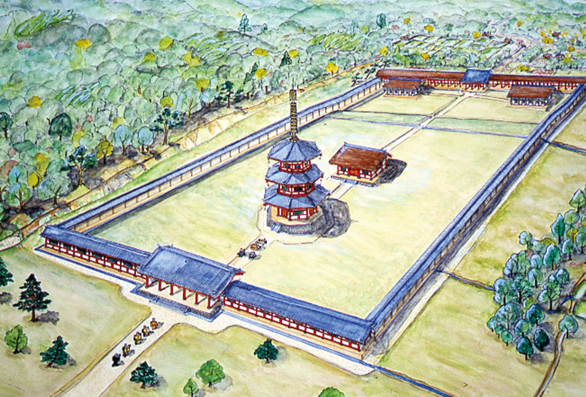 樫原廃寺 梶川敏夫 作画
