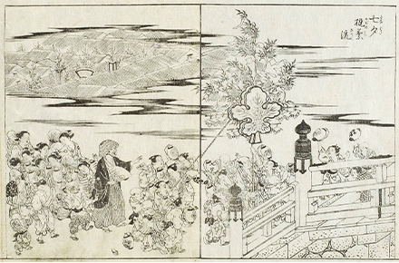 拾遺都名所図会「七夕梶葉流」