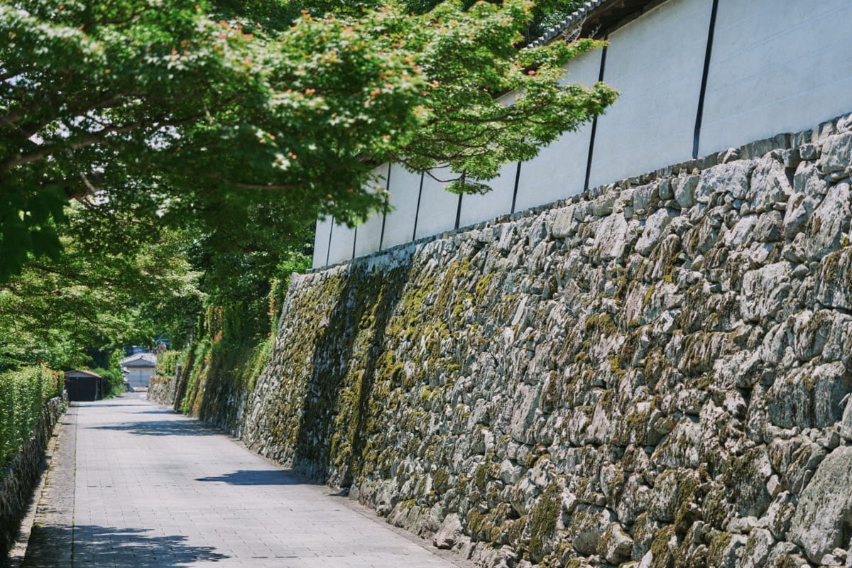 滋賀院門跡周辺の穴太衆積みの石垣と坂道
