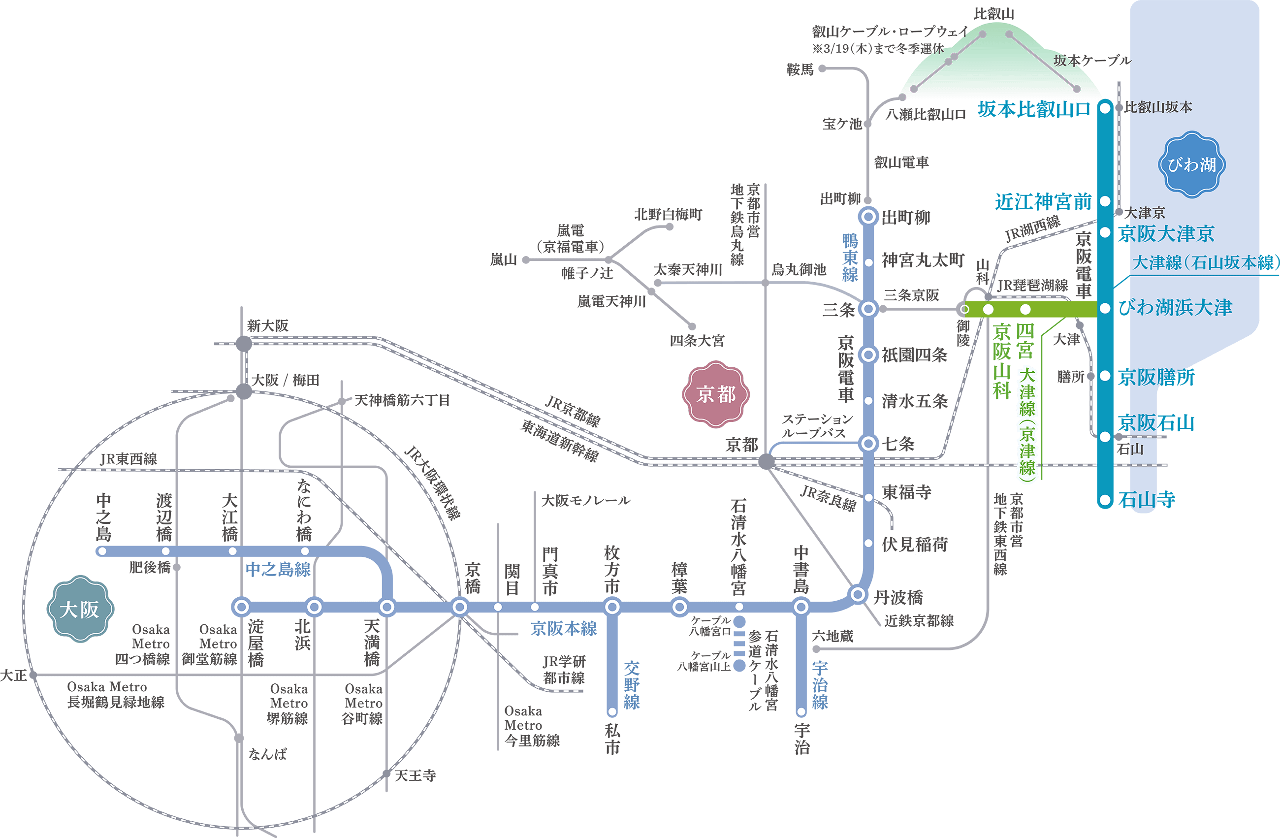 京阪電車 大津線へのアクセス