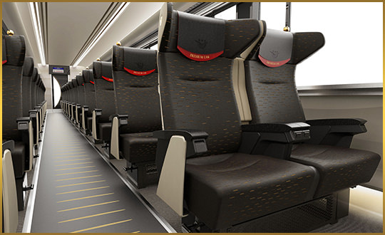 座席数を40に抑え、シートの前後間隔は従来よりも100mm広く設定。