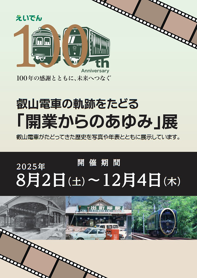 企画展示 叡山電車の軌跡をたどる「開業からのあゆみ」展 in KUZUHA MALL SANZEN-HIROBA
