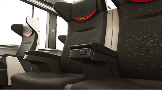 Each of the spacious reclining seats is equipped with an electrical outlet.