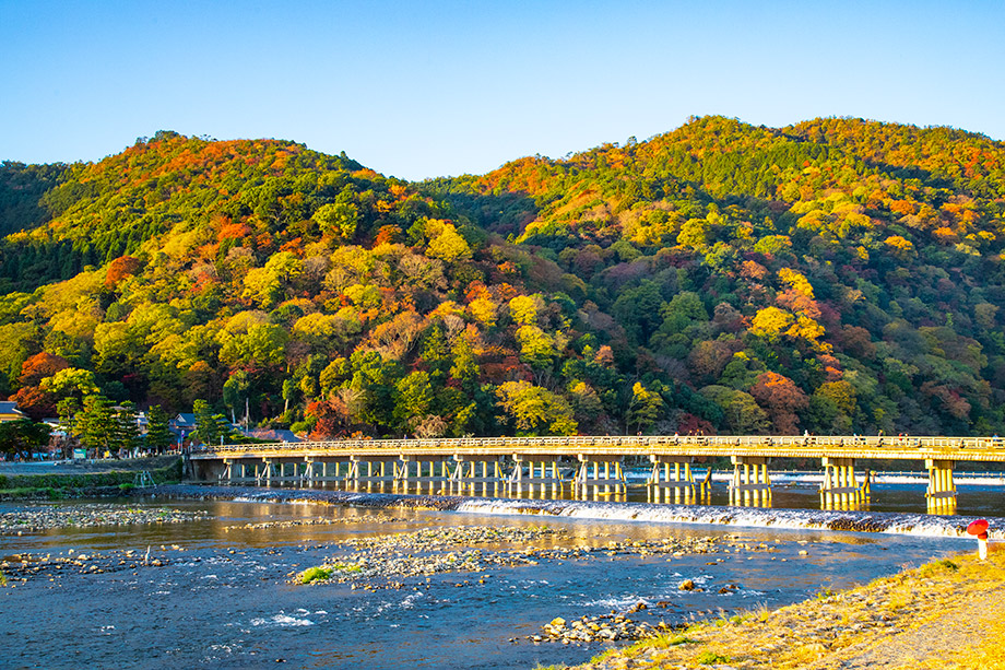 渡月橋、嵐山一帶