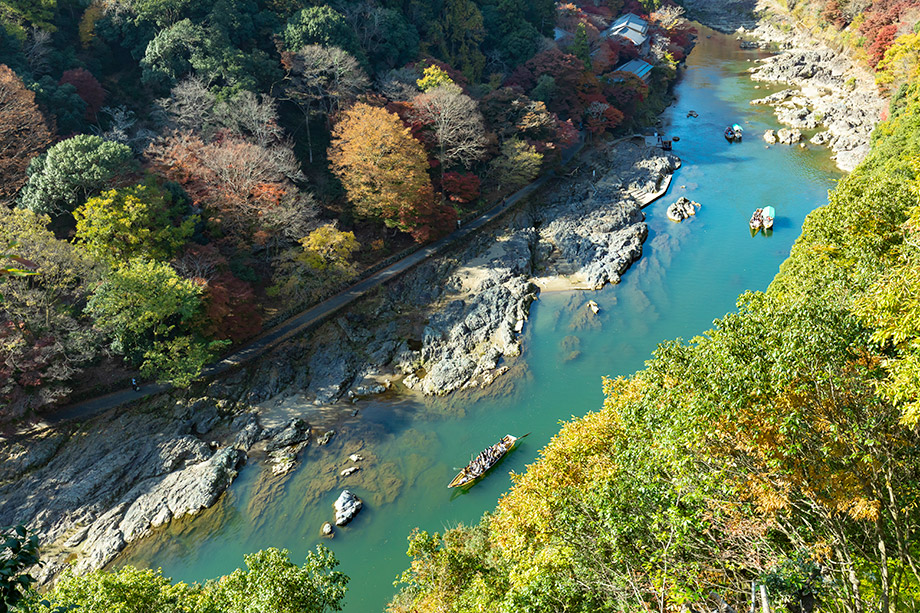 渡月橋、嵐山一帶