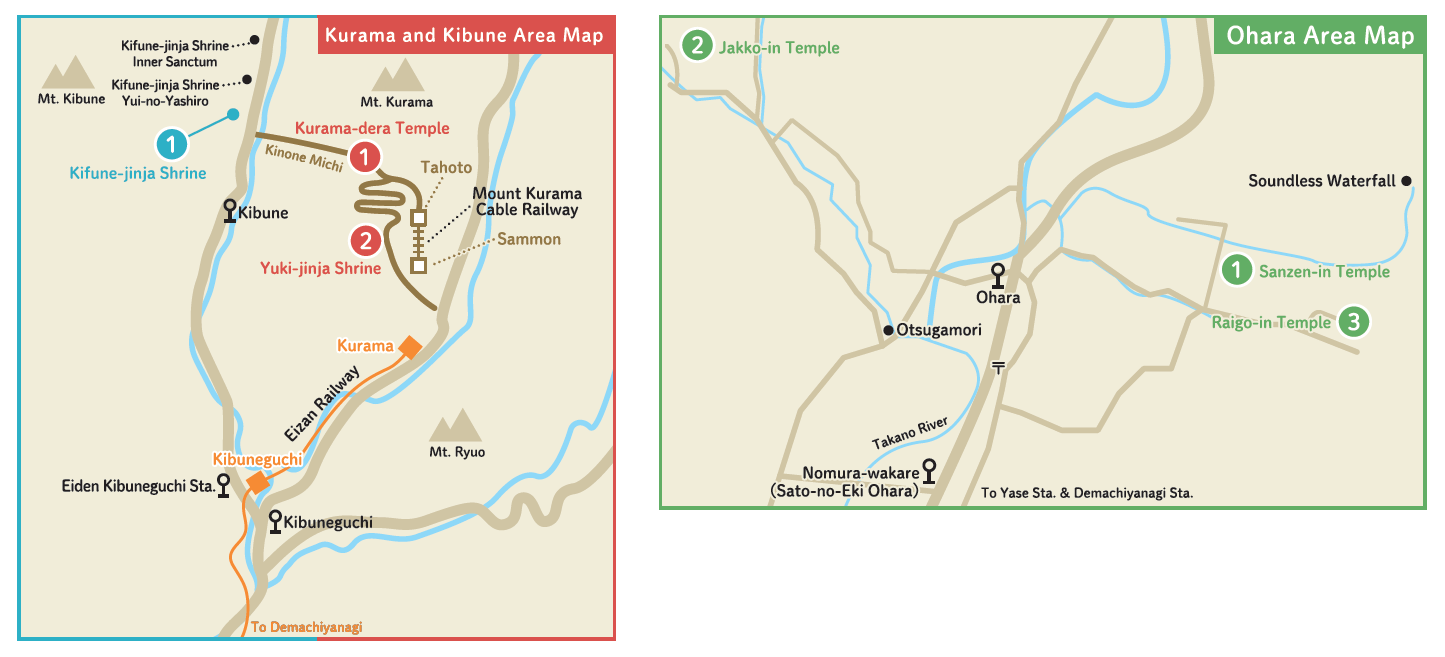 Kurama, Kibune and Ohara Map