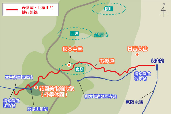 表參道（本坂）比叡山的登山路線