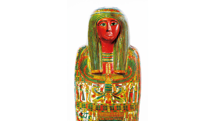 「神官ホル(ホルス)の カルトナージュとミイラ」(部分) 前760~前558年頃 ブルックリン博物館蔵 Photo: Brooklyn Museum