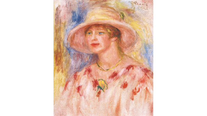 ピエール=オーギュスト・ルノワール 「帽子で装うリディア」1917年 山王美術館蔵