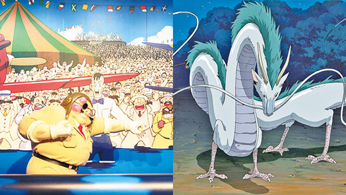 ジブリのなりきり名場面展 『紅の豚』のコーナー ©Studio Ghibli ハク竜のイメージ 『千と千尋の神隠し』より ©2001 Hayao Miyazaki/Studio Ghibli, NDDTM