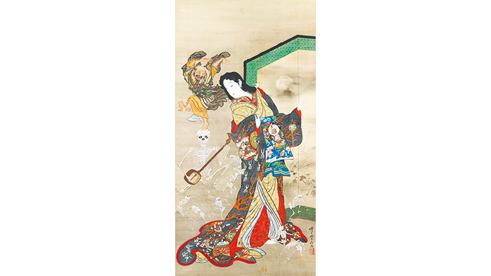 河鍋暁斎「地獄太夫と一休」 1871‒89(明治4~22)年 絹本着彩 イスラエル・ゴールドマン・コレクション Photo: Ken Adlard